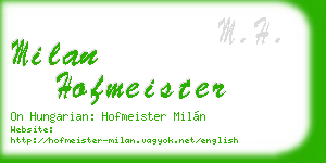 milan hofmeister business card