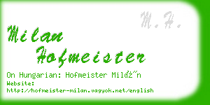 milan hofmeister business card